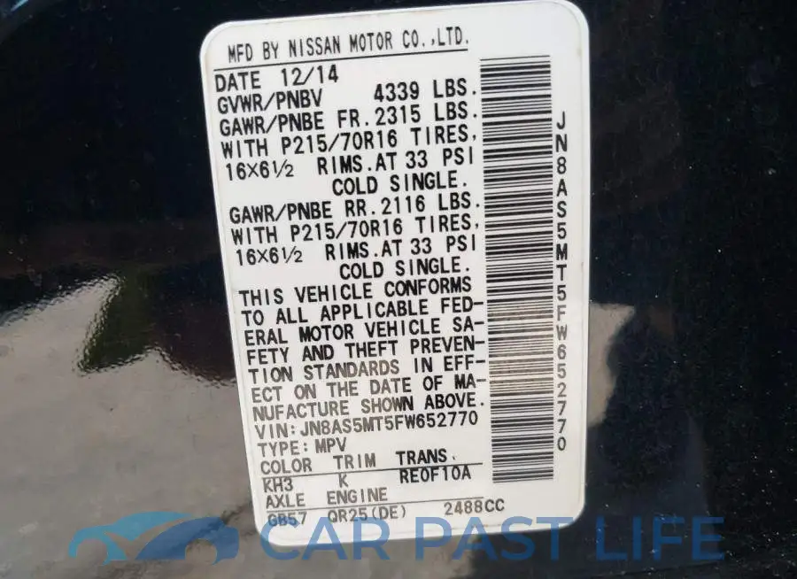 JN8AS5MT5FW652770# 9