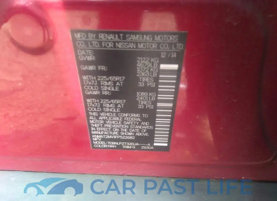 KNMAT2MV1FP522682# 9