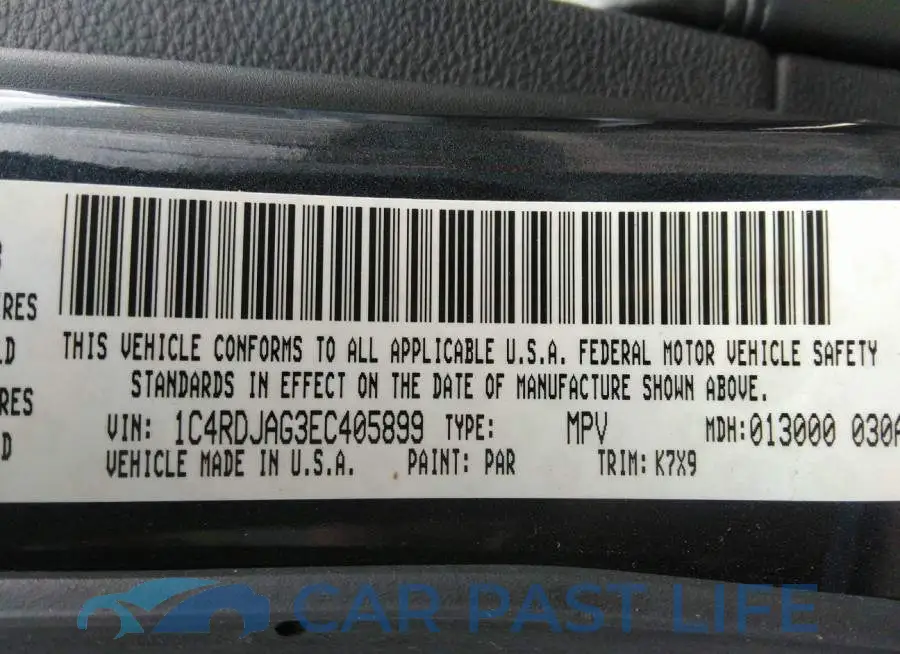 1C4RDJAG3EC405899# 9