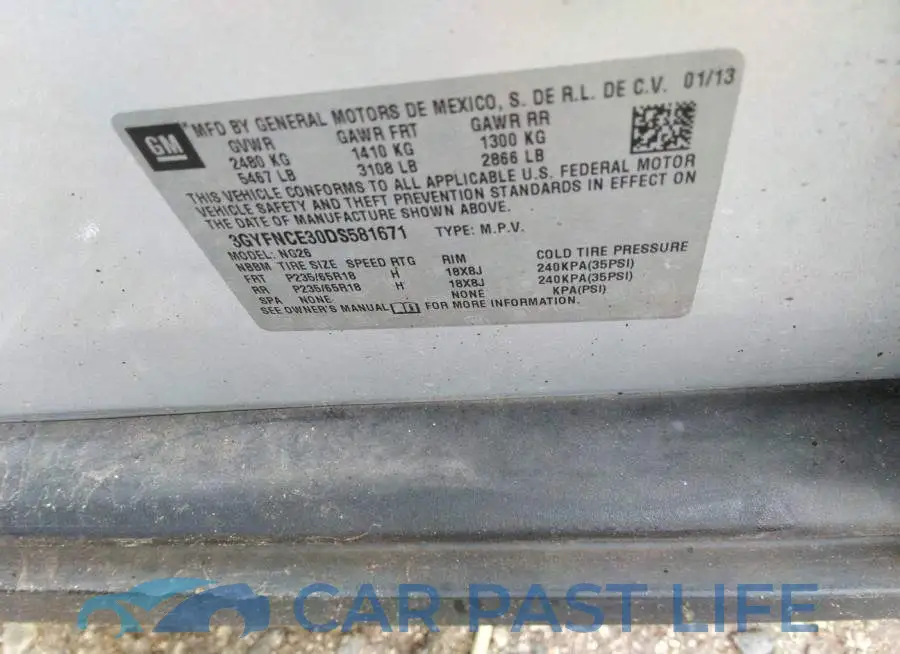 3GYFNCE30DS581671# 9