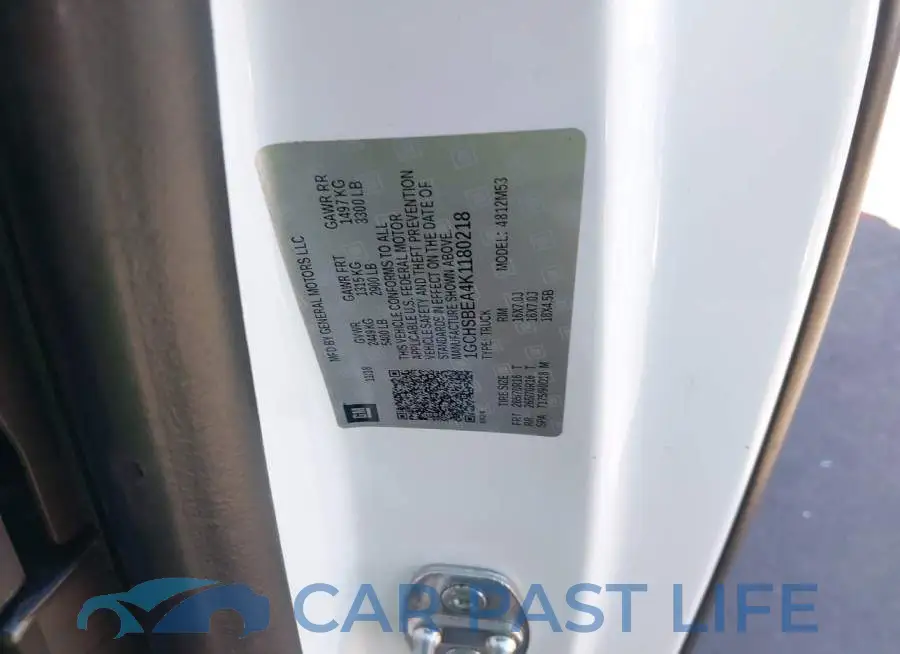 1GCHSBEA4K1180218# 9
