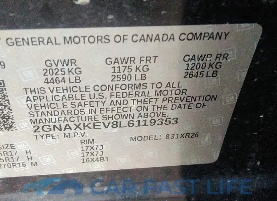 2GNAXKEV8L6119353# 9