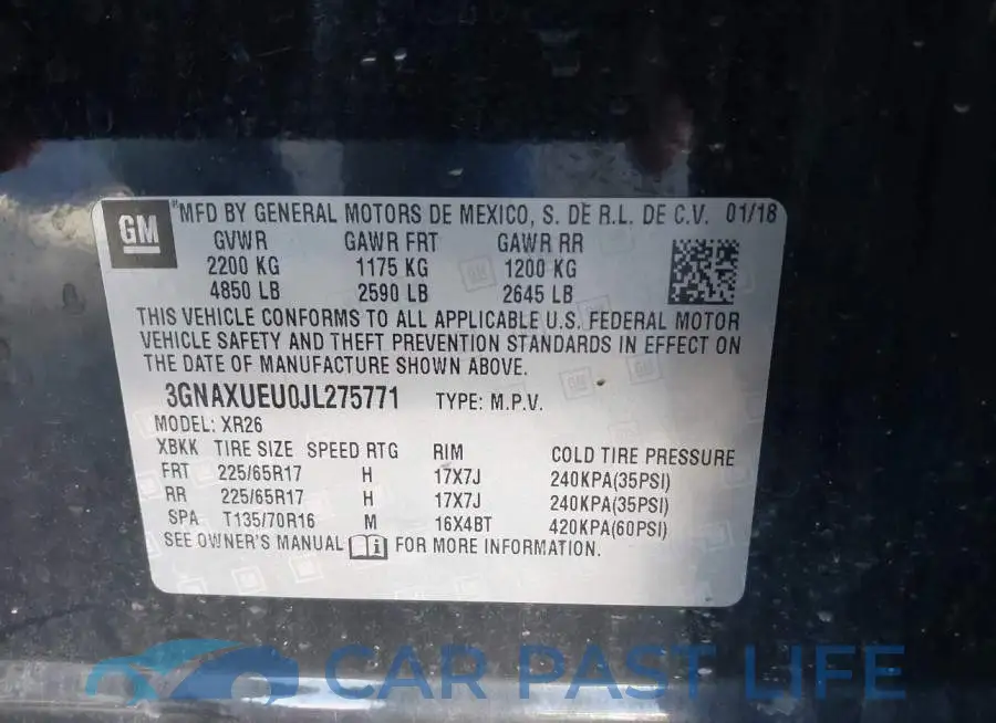 3GNAXUEU0JL275771# 9