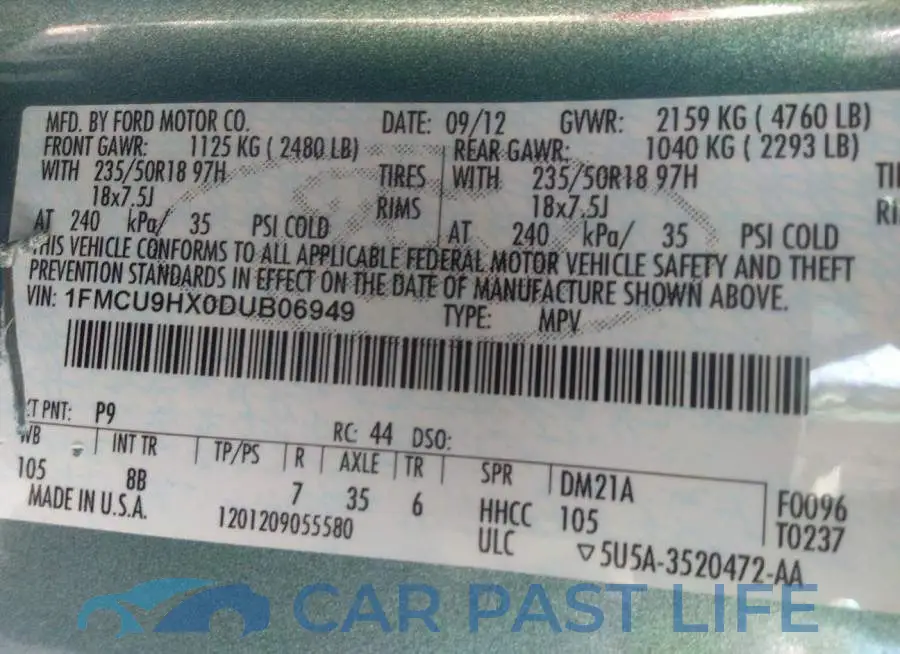 1FMCU9HX0DUB06949# 9