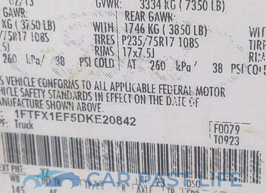 1FTFX1EF5DKE20842# 9