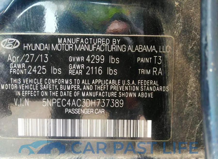 5NPEC4AC3DH737389# 9