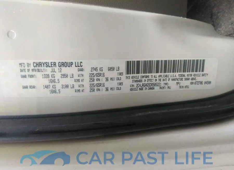2C4JRGAG5DR505221# 9