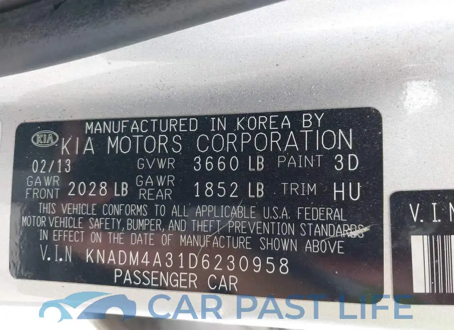 KNADM4A31D6230958# 9