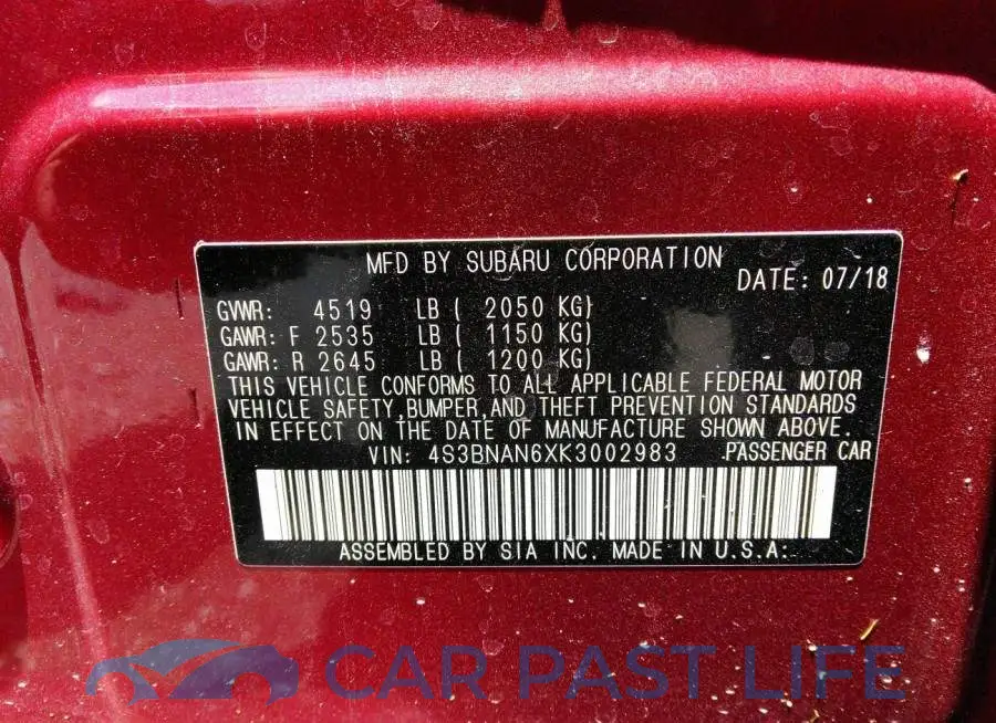 4S3BNAN6XK3002983# 9