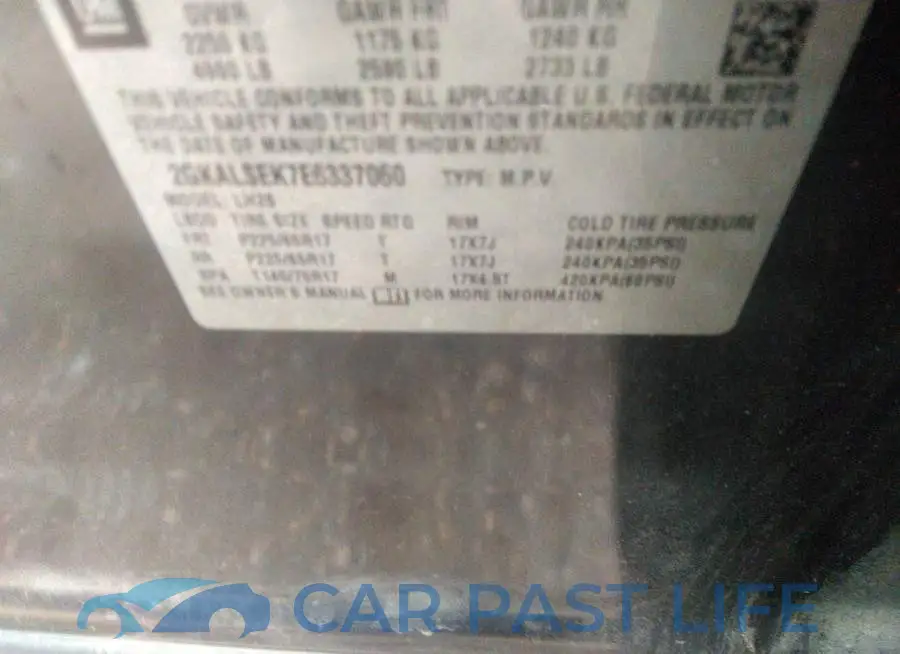 2GKALSEK7E6337060# 9