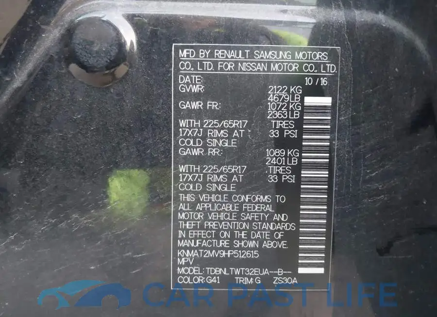 KNMAT2MV9HP512615# 9