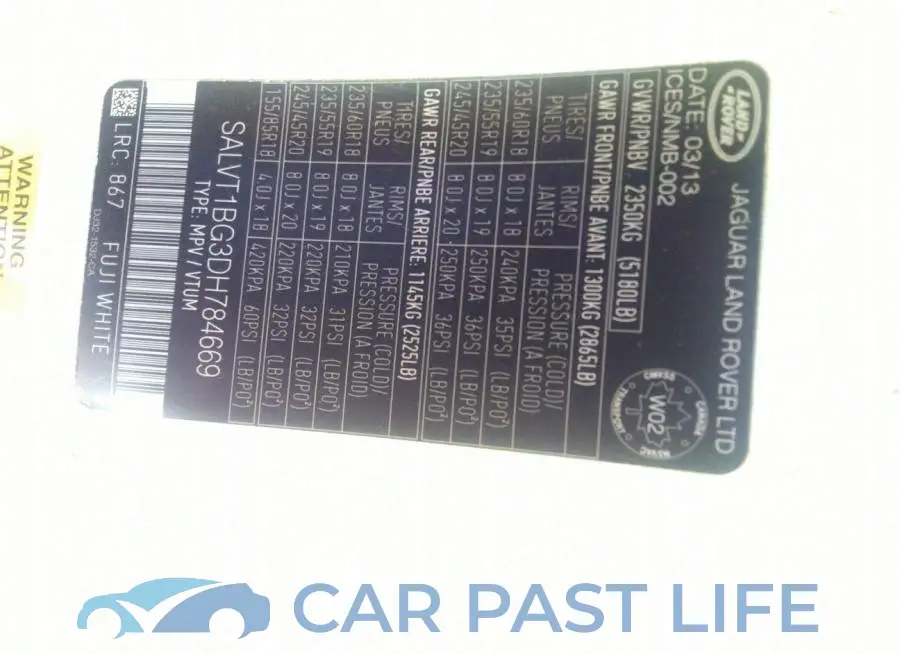 SALVT1BG3DH784669# 9