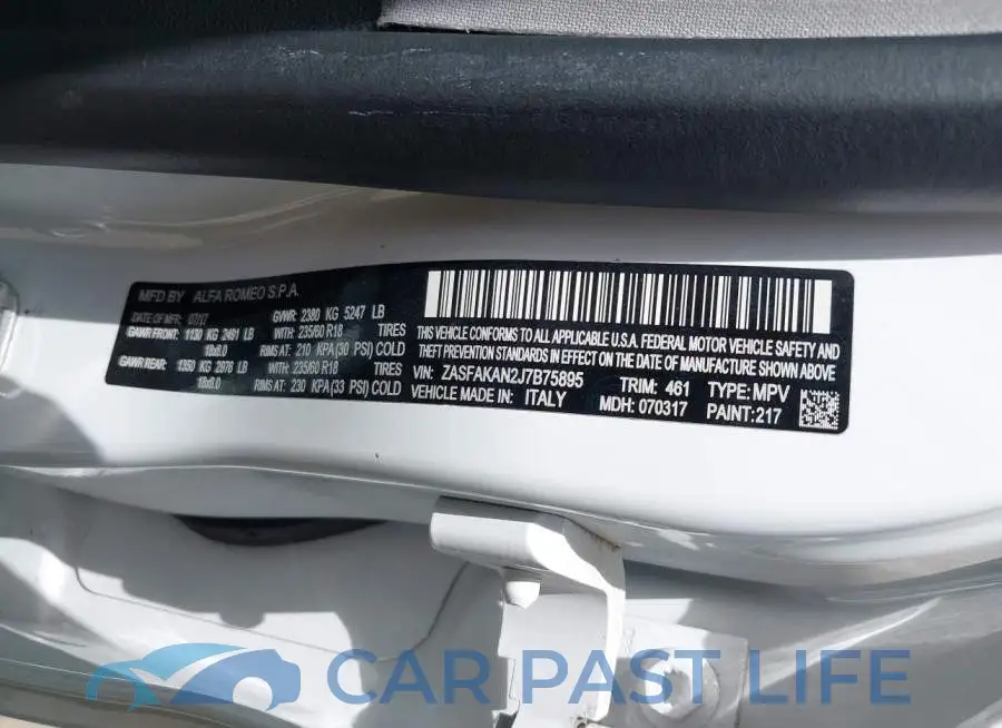 ZASFAKAN2J7B75895# 9