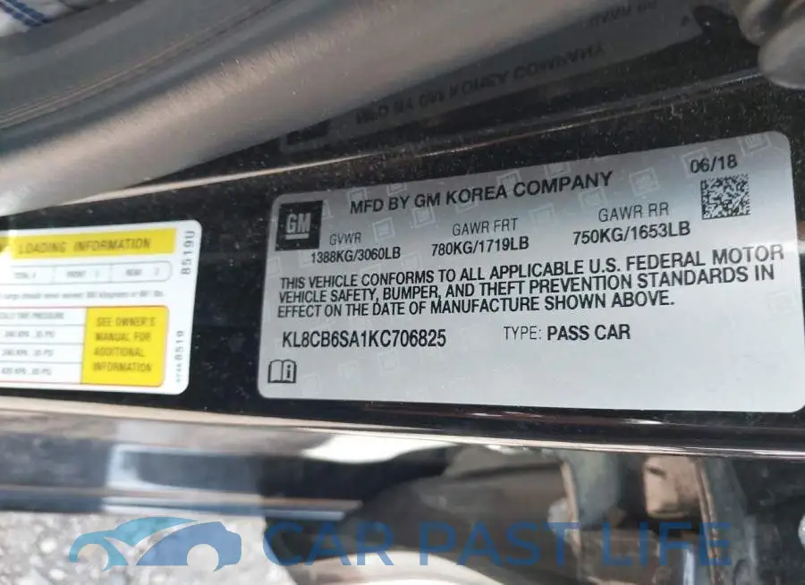 KL8CB6SA1KC706825# 9