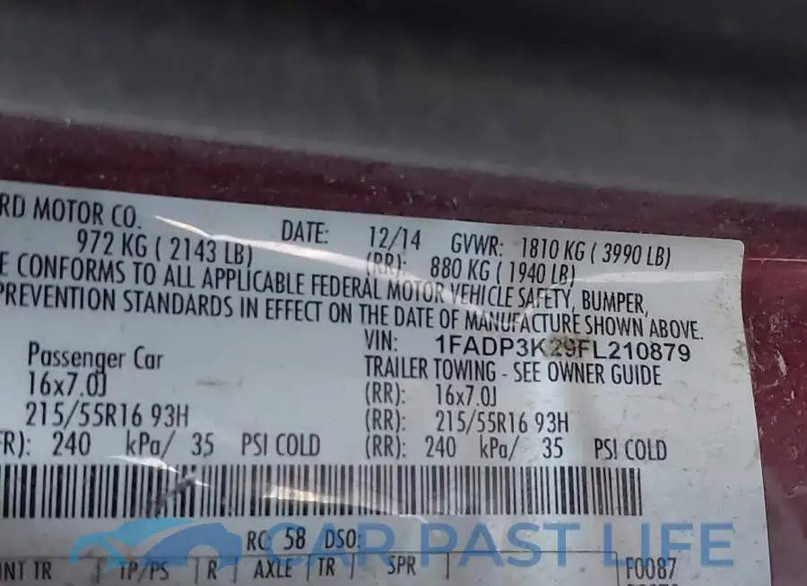 1FADP3K29FL210879# 9