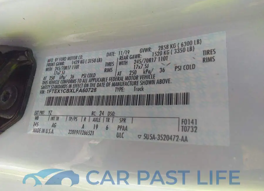 1FTEX1CBXLFA60728# 9
