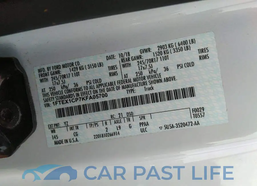 1FTEX1CP7KFA05700# 9