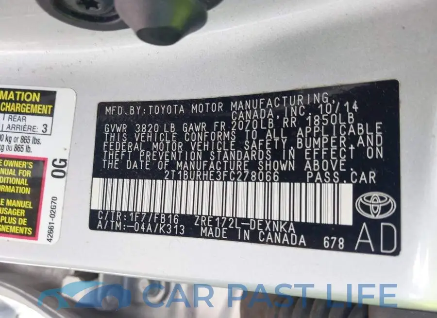 2T1BURHE3FC278066# 9