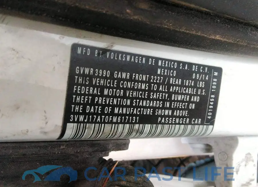 3VWJ17AT0FM617131# 9