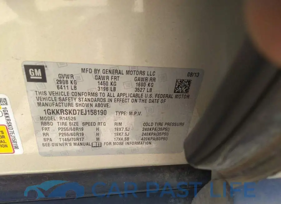 1GKKRSKD7EJ158190# 9