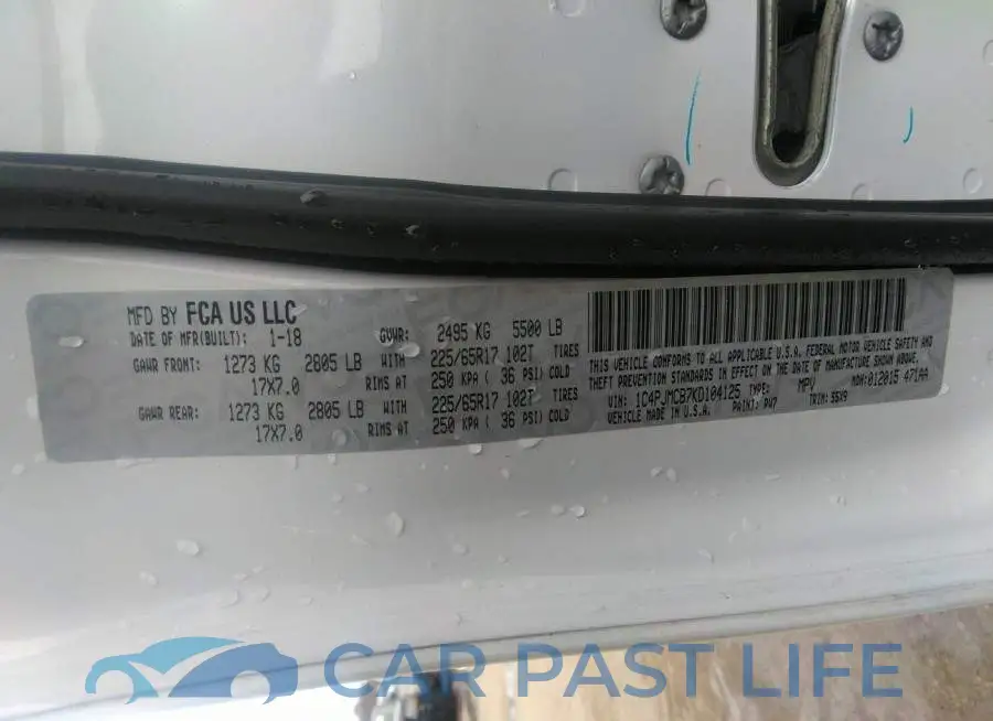 1C4PJMCB7KD104125# 9