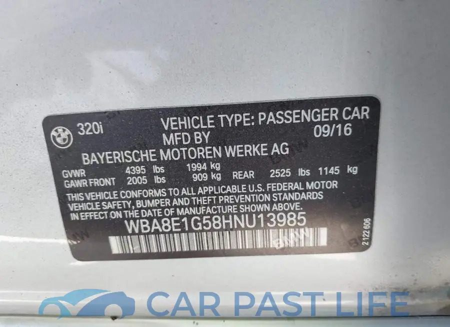 WBA8E1G58HNU13985# 9