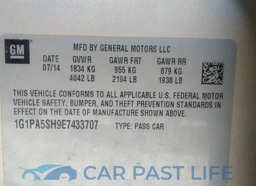 1G1PA5SH9E7433707# 9