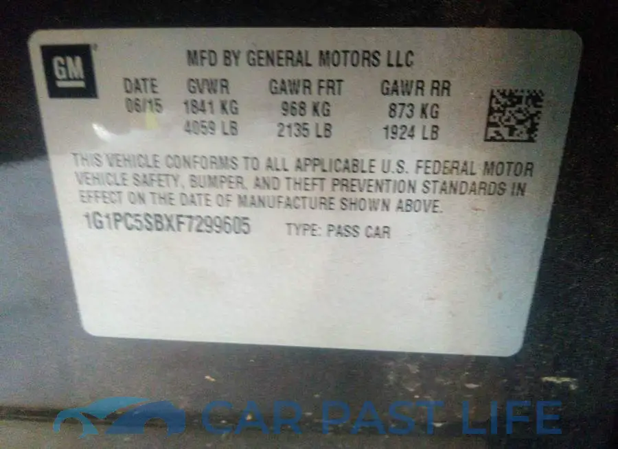 1G1PC5SBXF7299605# 9