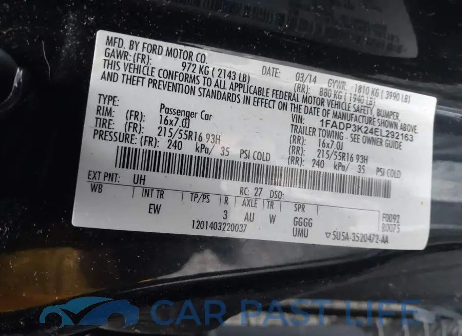 1FADP3K24EL292163# 9