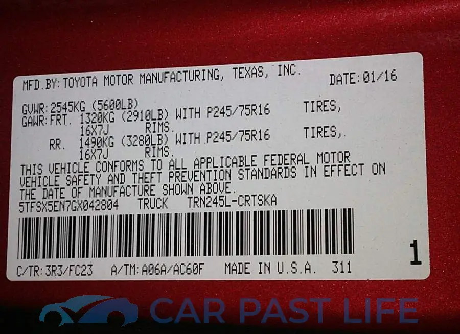 5TFSX5EN7GX042804# 9
