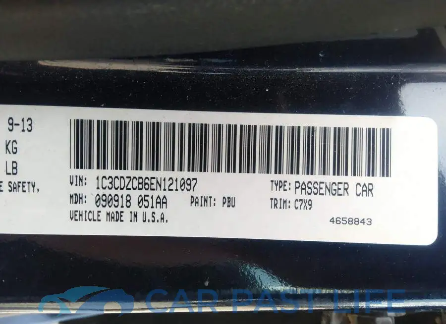 1C3CDZCB6EN121097# 9