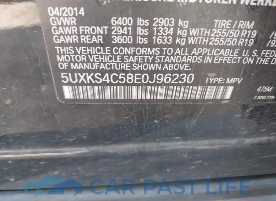 5UXKS4C58E0J96230# 9