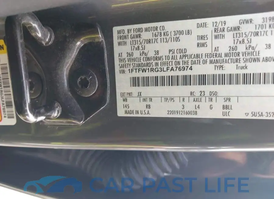 1FTFW1RG3LFA76974# 9