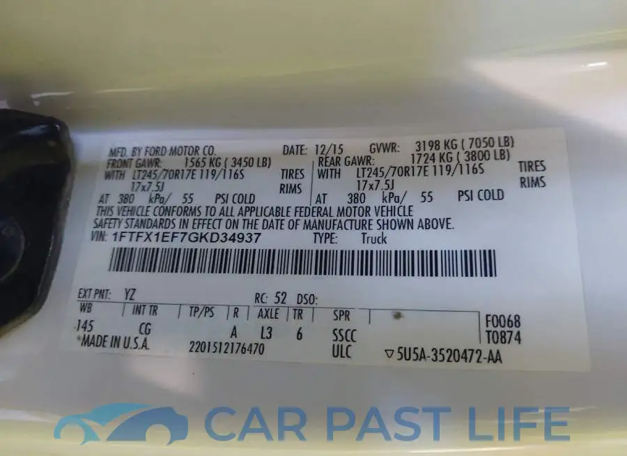 1FTFX1EF7GKD34937# 9