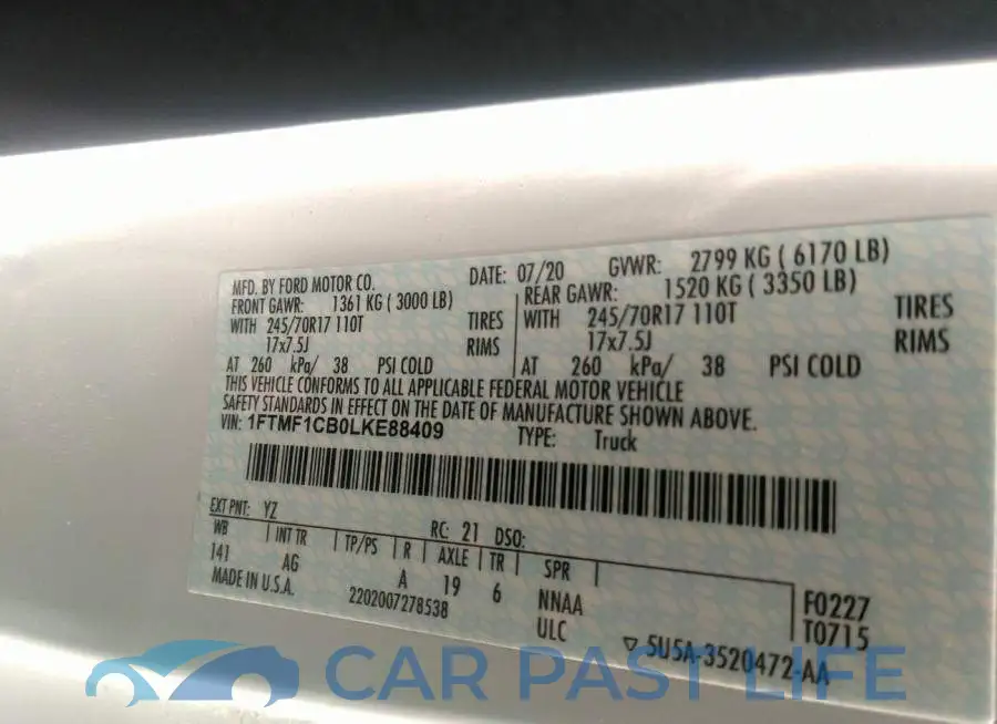 1FTMF1CB0LKE88409# 9