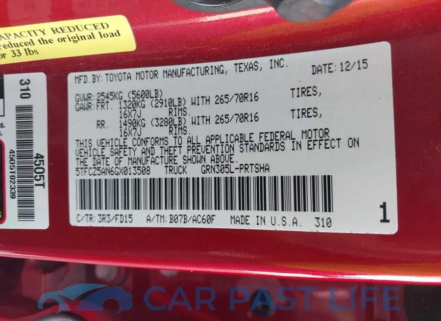 5TFCZ5AN6GX013508# 9