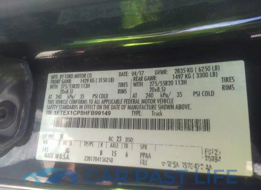 1FTEX1CP5HFB99149# 9