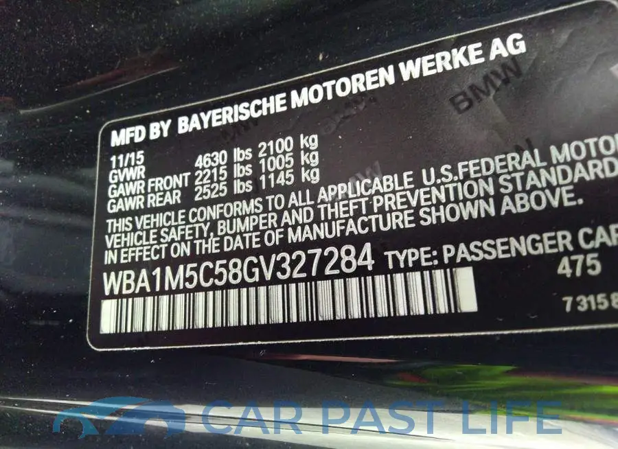 WBA1M5C58GV327284# 9