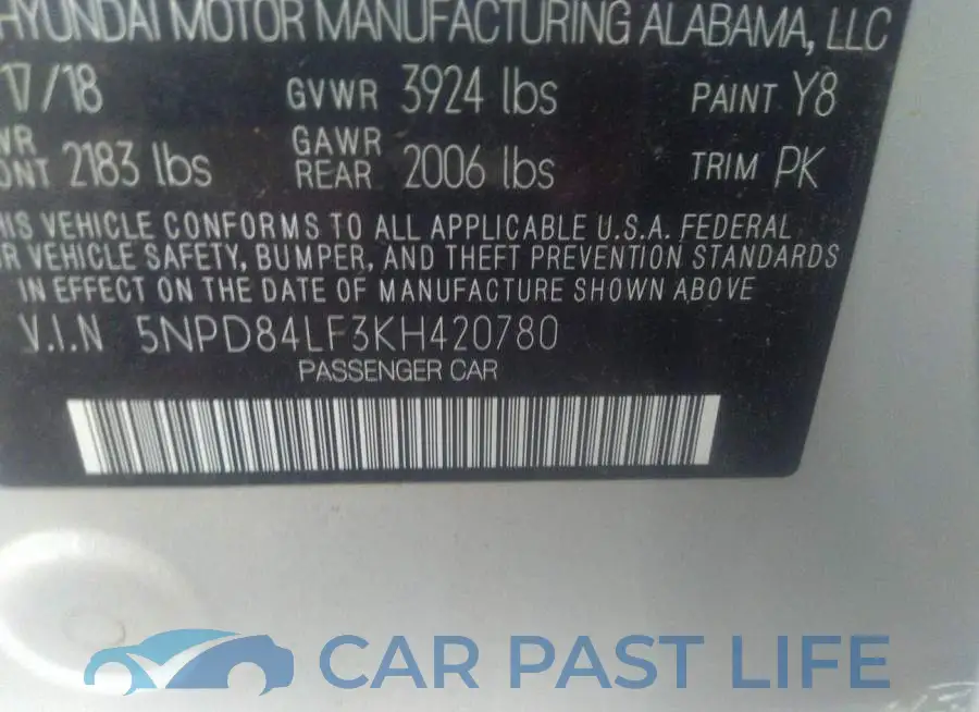 5NPD84LF3KH420780# 9
