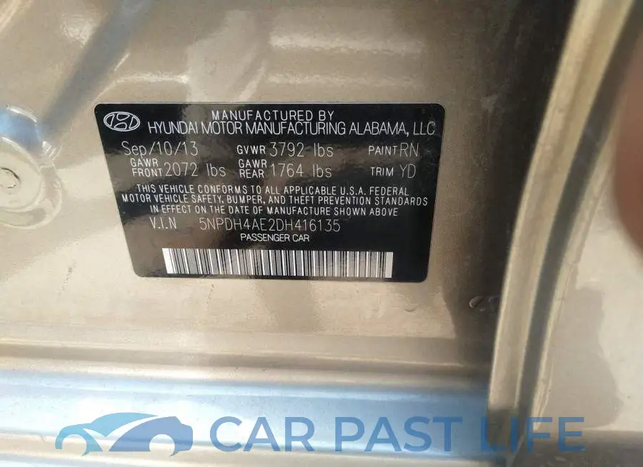 5NPDH4AE2DH416135# 9