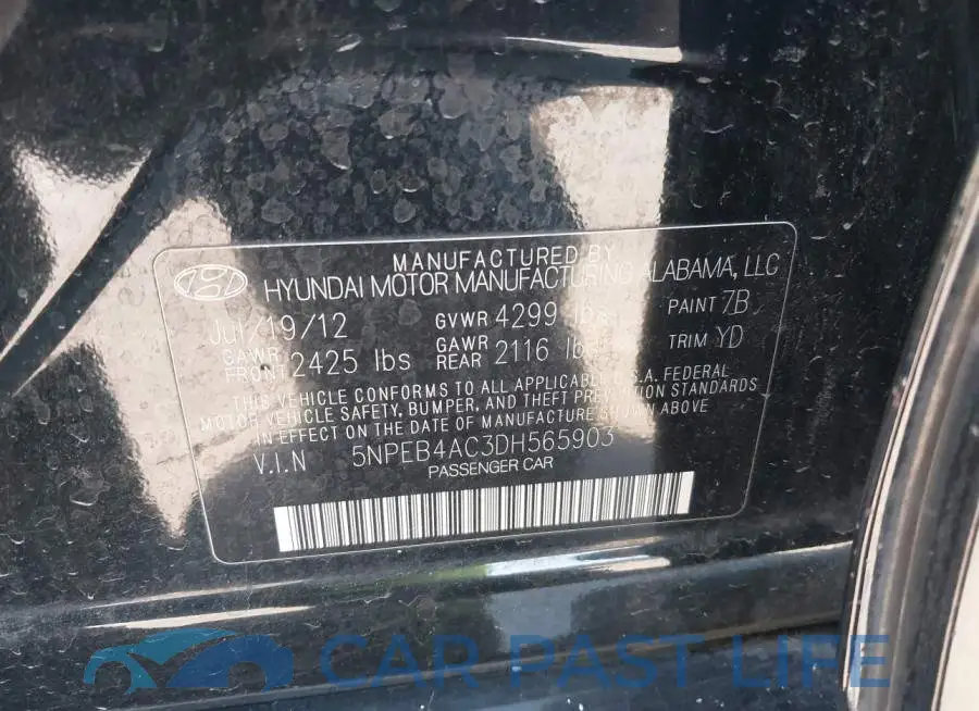5NPEB4AC3DH565903# 9