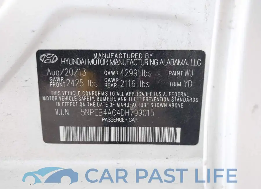 5NPEB4AC4DH799015# 9