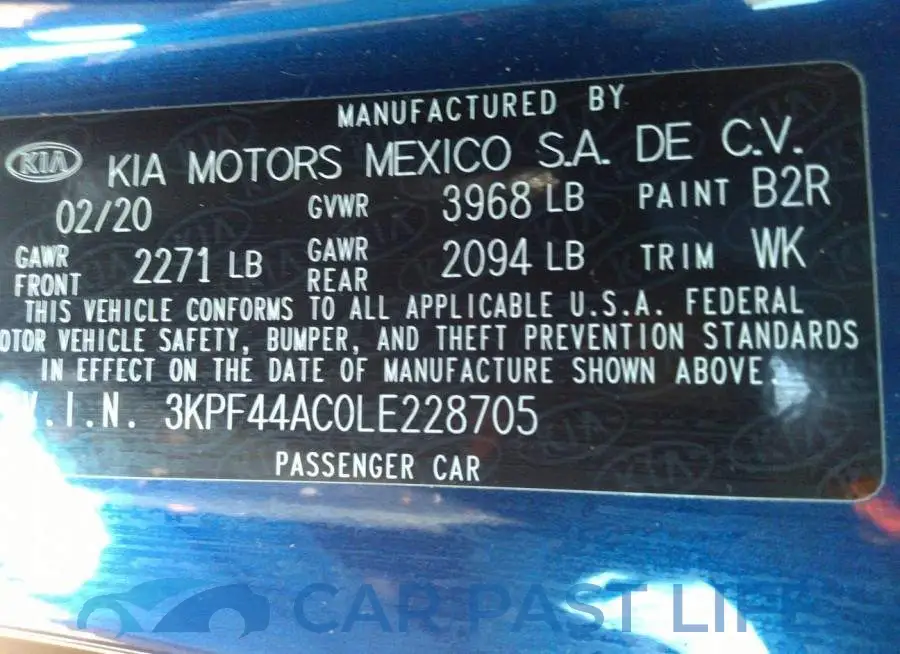 3KPF44AC0LE228705# 9