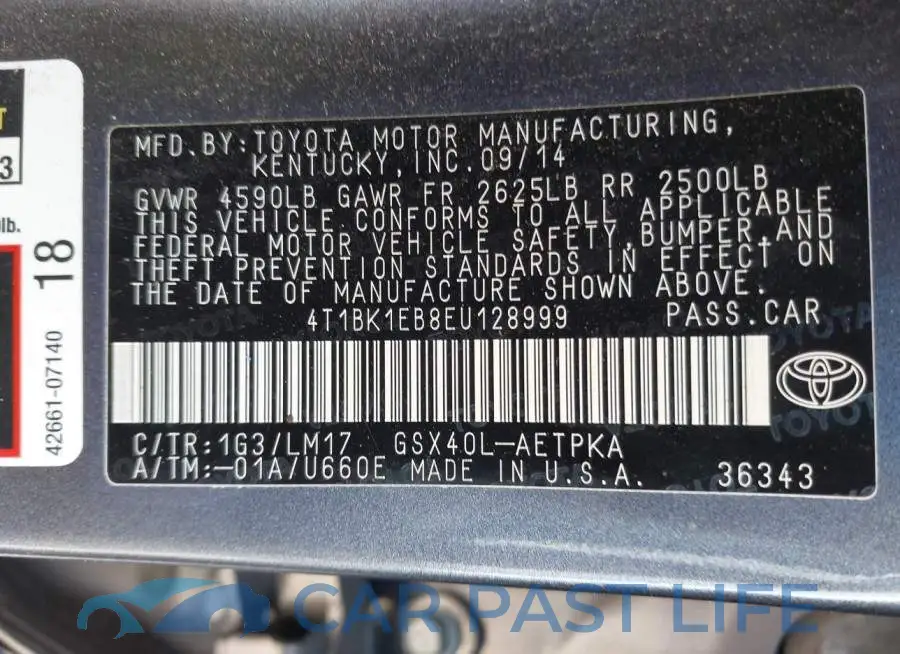 4T1BK1EB8EU128999# 9