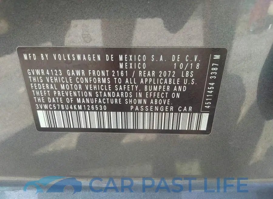 3VWC57BU4KM126530# 9
