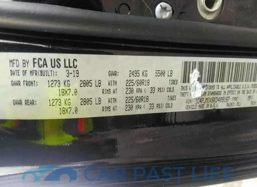 1C4PJMDX6KD409187# 9