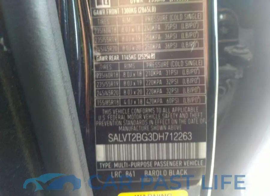 SALVT2BG3DH712263# 9