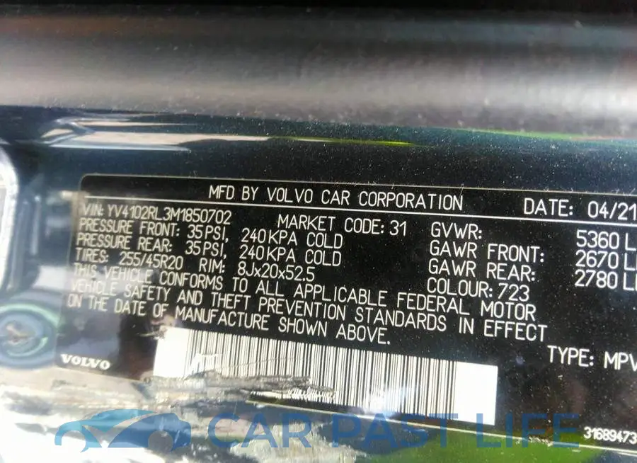 YV4102RL3M1850702# 9