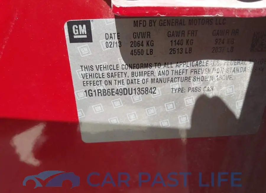1G1RB6E49DU135842# 9