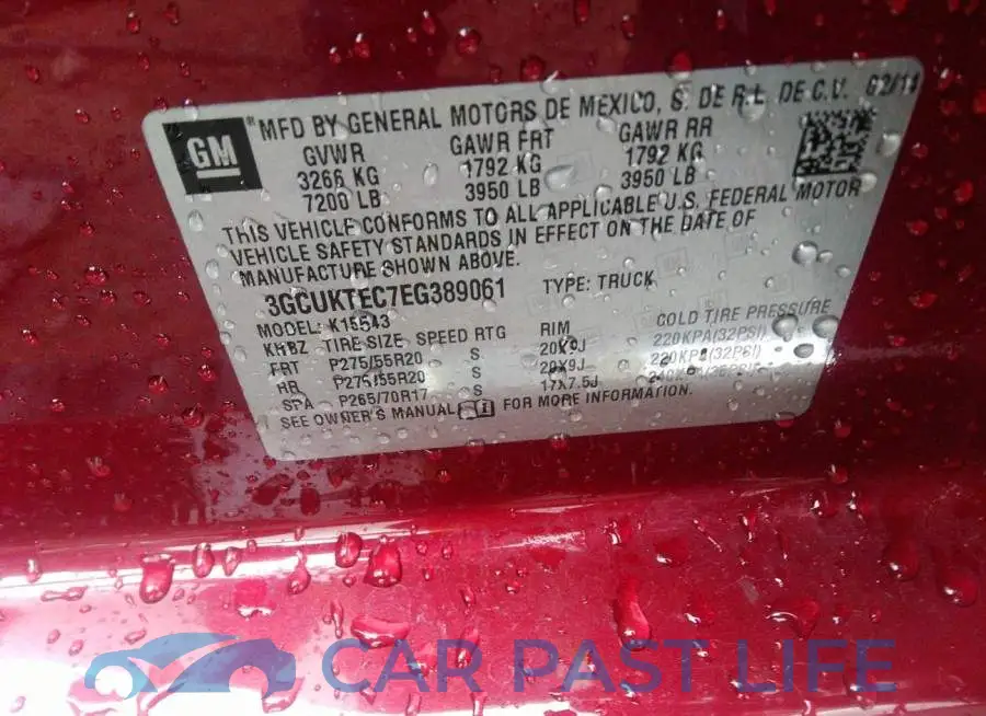 3GCUKTEC7EG389061# 9